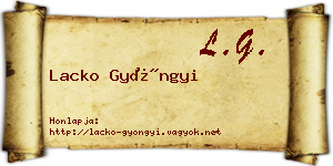 Lacko Gyöngyi névjegykártya