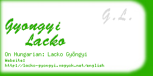 gyongyi lacko business card