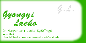 gyongyi lacko business card